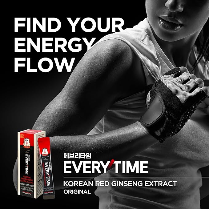 JUNG KWAN JANG Korean Red Ginseng Extract Everytime 3000mg | Sugar Free Energy Supplement, Ginseng Tea, Ginseng Supplement, Korean Food | Energy Boost, Stamina | 10 Count