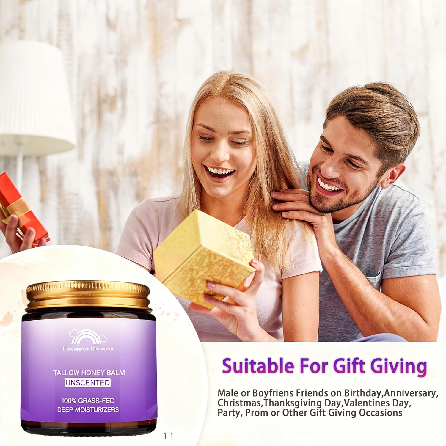 Beef Tallow for Skin, Grass-Fed Tallow and Honey Balm, Nourishing Tallow Face Moisturizer – Natural Beef Tallow for Dry, Sensitive, or Irritated Skin–Unscented–4oz