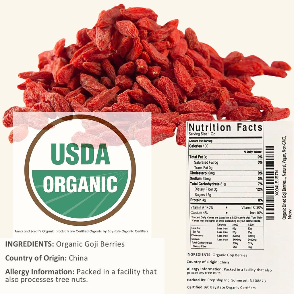 Anna and Sarah Organic Dried Goji Berries 3 Lbs in Resealable Bag