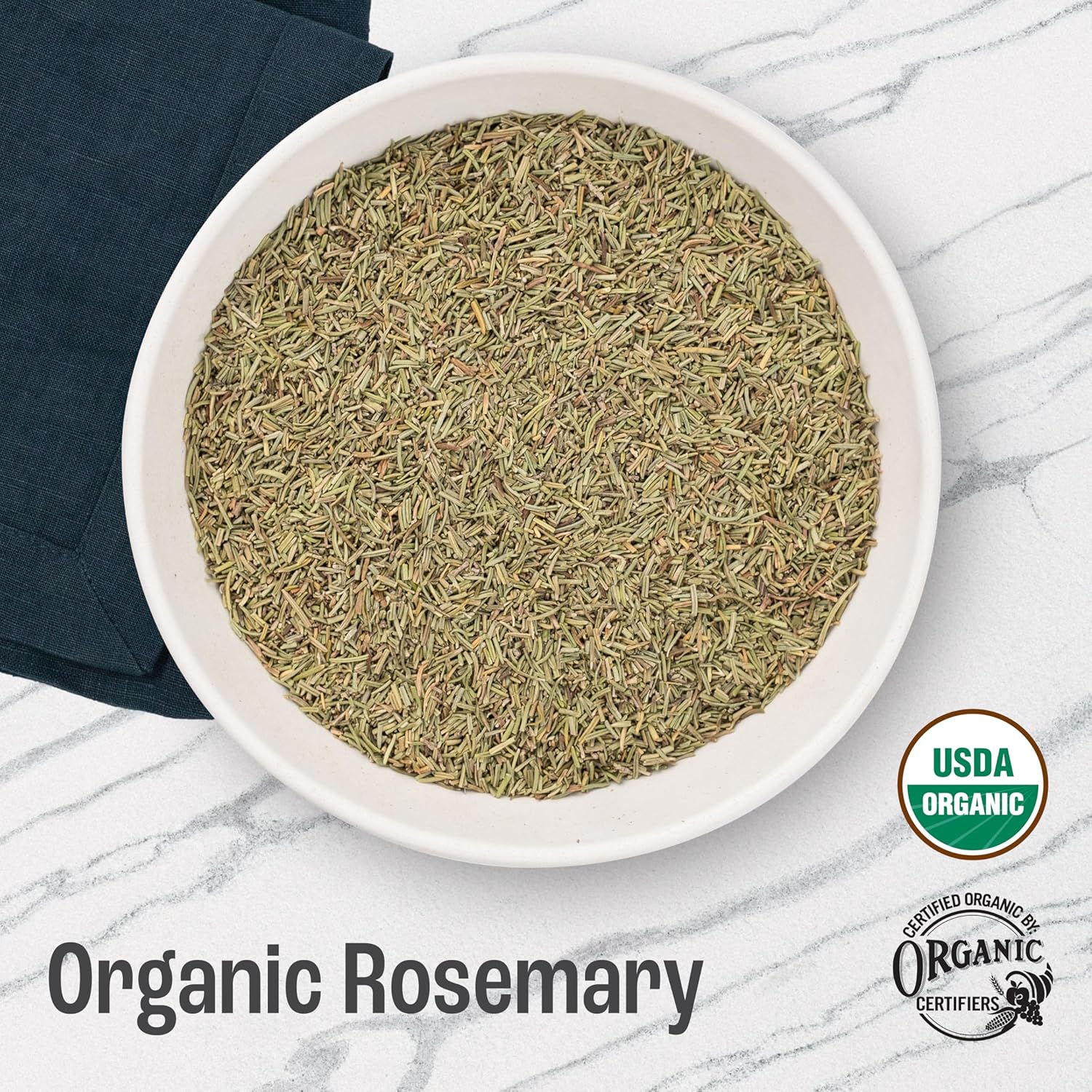 J MAC BOTANICALS Organic Rosemary Leaves (4 oz) Fresh Dried Leaf Herb, Packaged in the USA, Certified USDA Organic