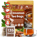 TOG999, Premium 135 Tea Bags - Special Cinnamon Tea, 100% Natural & Pure. Cinnamon Stick Herbal Spice Tea. No Sugar, No Caffeine, No Gluten, Vegan.