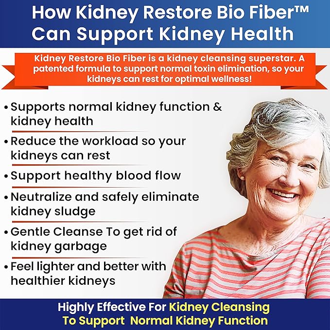 Bio Fiber, Kidney Cleanse Detox & Repair - Restorative Kidney Support & Kidney Supplement to Remove Waste, Kidney Health Supplement - Add to Tea for Kidney Health - 2.5 LBS