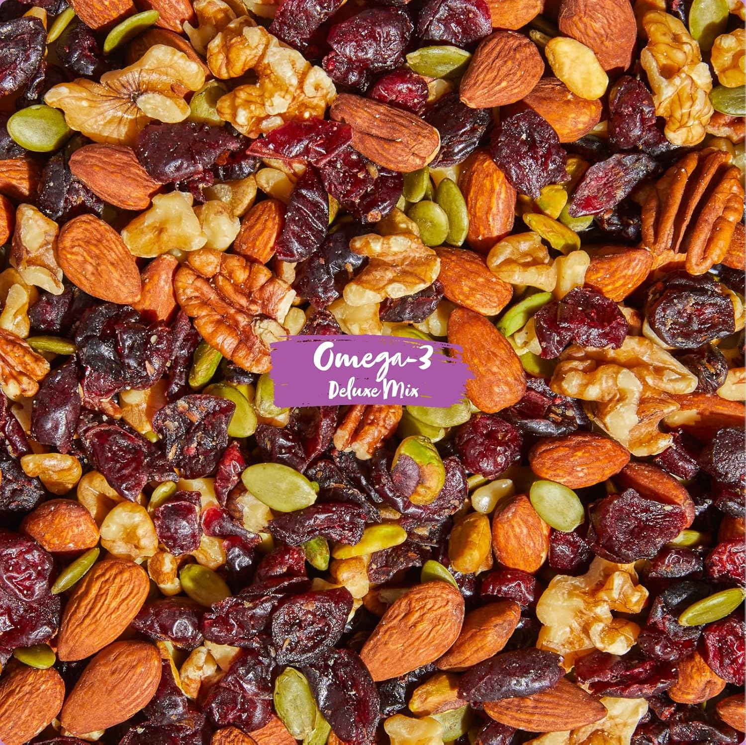 Nature's Garden Omega 3 Deluxe Mix - Trail Mix, Heart Healthy, Gluten Free, Cholesterol Free, Sodium Free, No Artificial Ingredients - 1.2 oz Bags (7 Individual Servings)