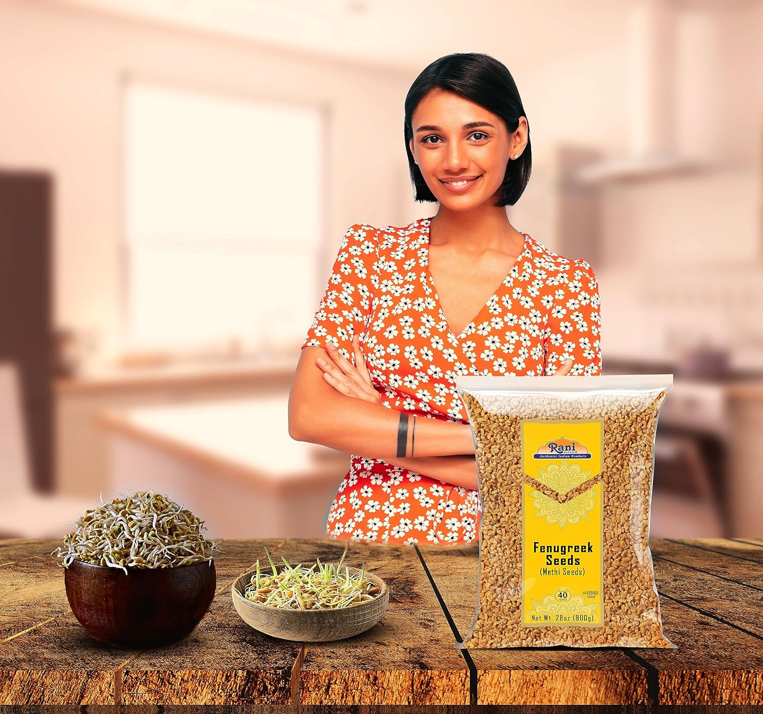 Rani Fenugreek (Methi) Seeds Whole 14oz (400g) Trigonella foenum graecum ~ All Natural | Vegan | Gluten Friendly | Non-GMO | Kosher | Indian Origin, used in cooking & Ayurvedic spice