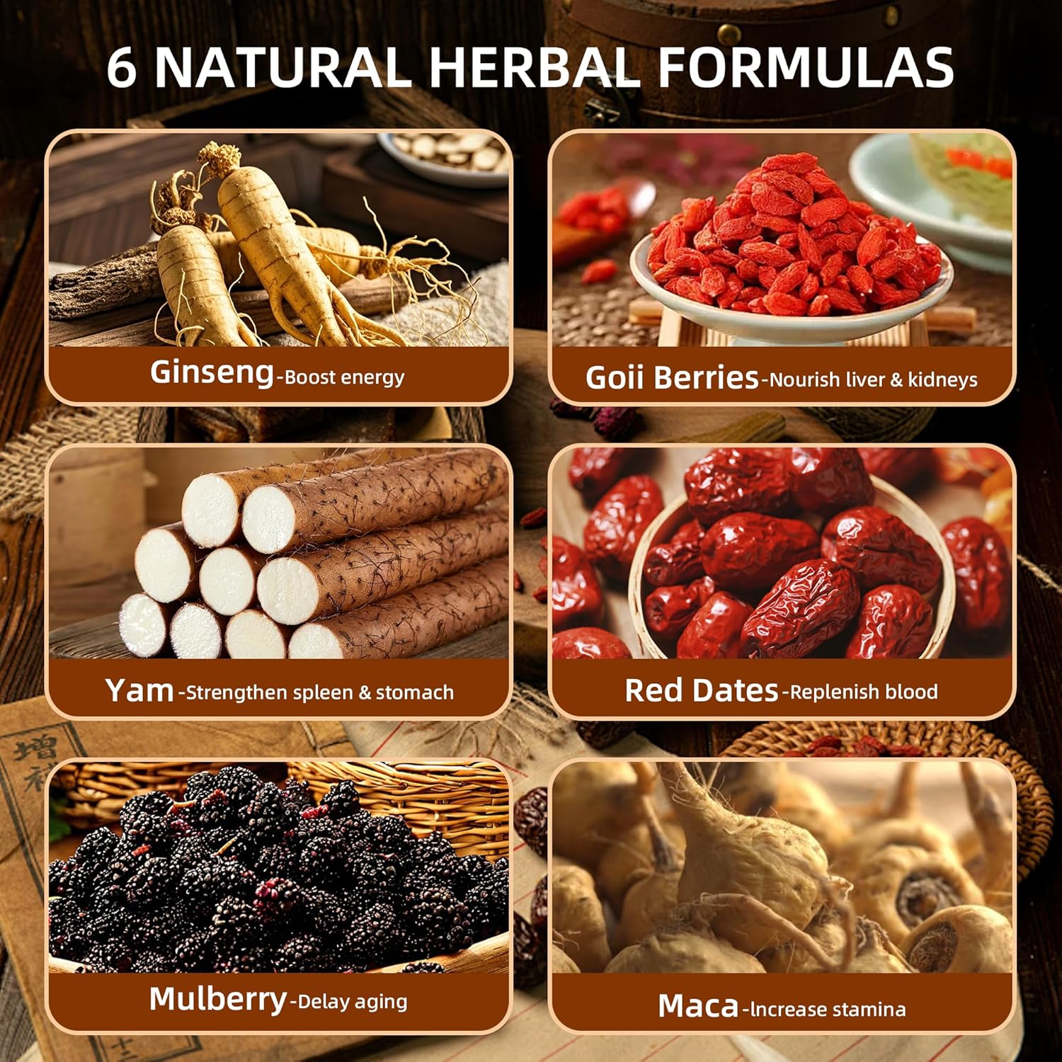 Ginseng Five Treasures Kidney Care Tea - Zhu Gen Wu Bao Cha - Men’s Herbal Tea (30 bags/3 boxes)