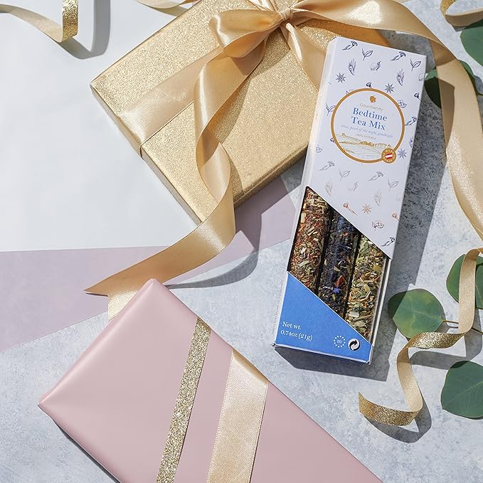 Gourmanity Bedtime Tea Sampler Gift Set, Naturally Calming Herbal Blends, Warm Up and Snuggle Down with our 3 Sleepy Tea Flavors, Product of Austria, 0.74oz