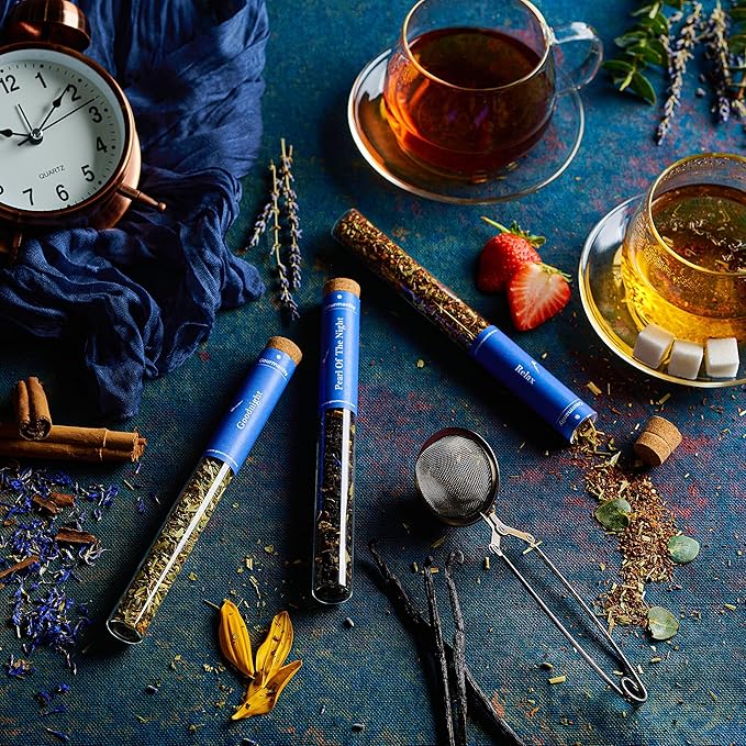 Gourmanity Bedtime Tea Sampler Gift Set, Naturally Calming Herbal Blends, Warm Up and Snuggle Down with our 3 Sleepy Tea Flavors, Product of Austria, 0.74oz